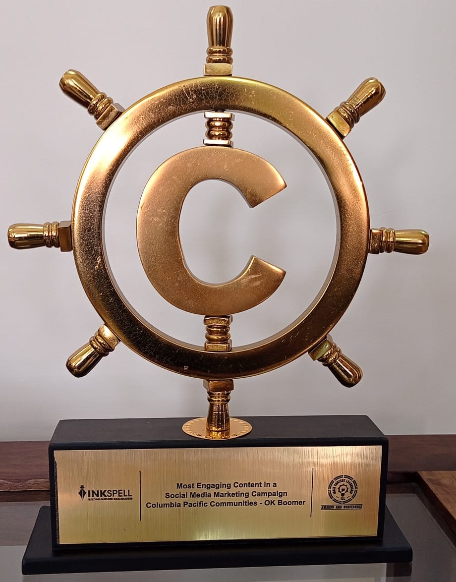 Columbia Pacific Communities won the Most Engaging Content in a Social Media Marketing Campaign Award at ICL Awards 2020