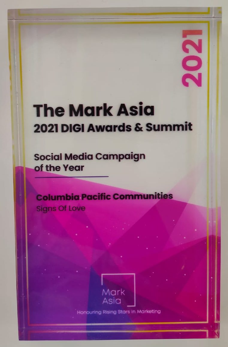 Columbia Pacific got The Mark Asia 2021 Digi Awards for the best social media campaign
