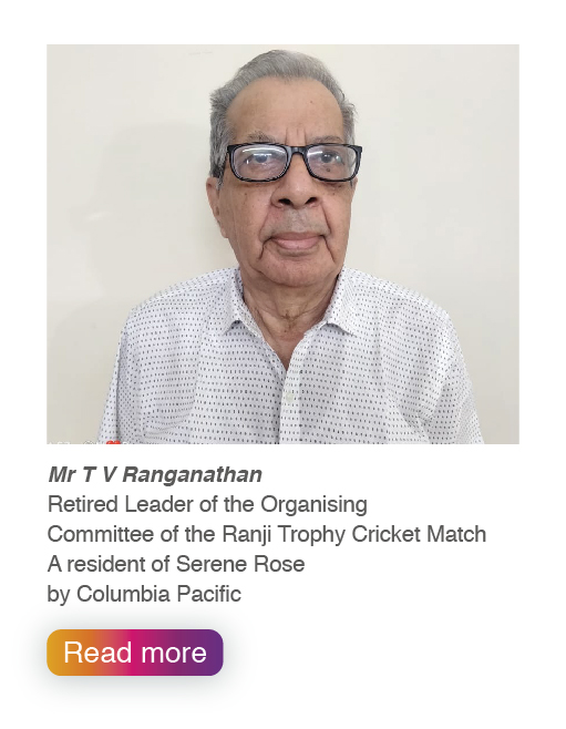 Mr TV Ranganathan, resident of Serene Rose